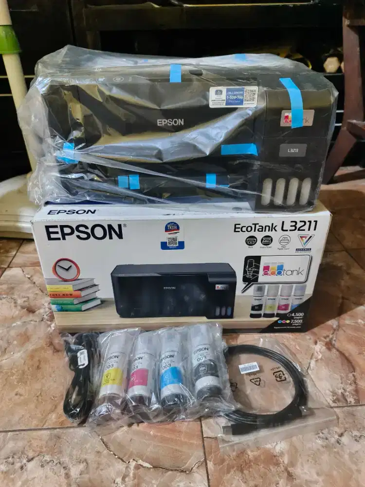 Printer Epson L3211 Baru Lengkap & Bersegel