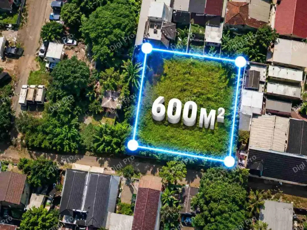 Dijual Tanah 600m2 Tembok Keliling, Bebas Sengketa SHM