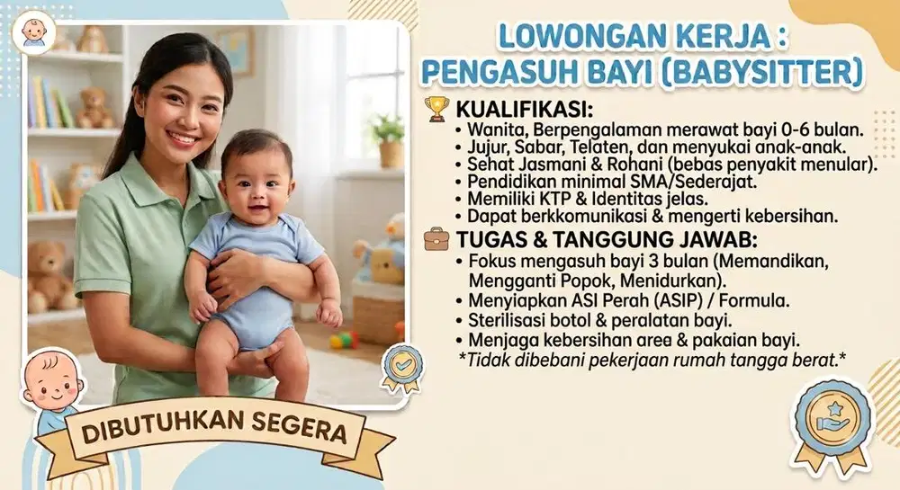 Baby sitter pulang pergi (BUTUH CEPAT)
