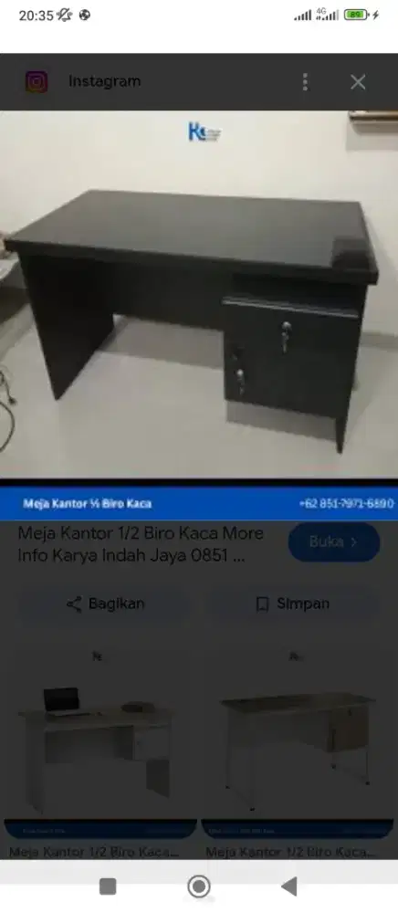 Meja kantor kayu buppet