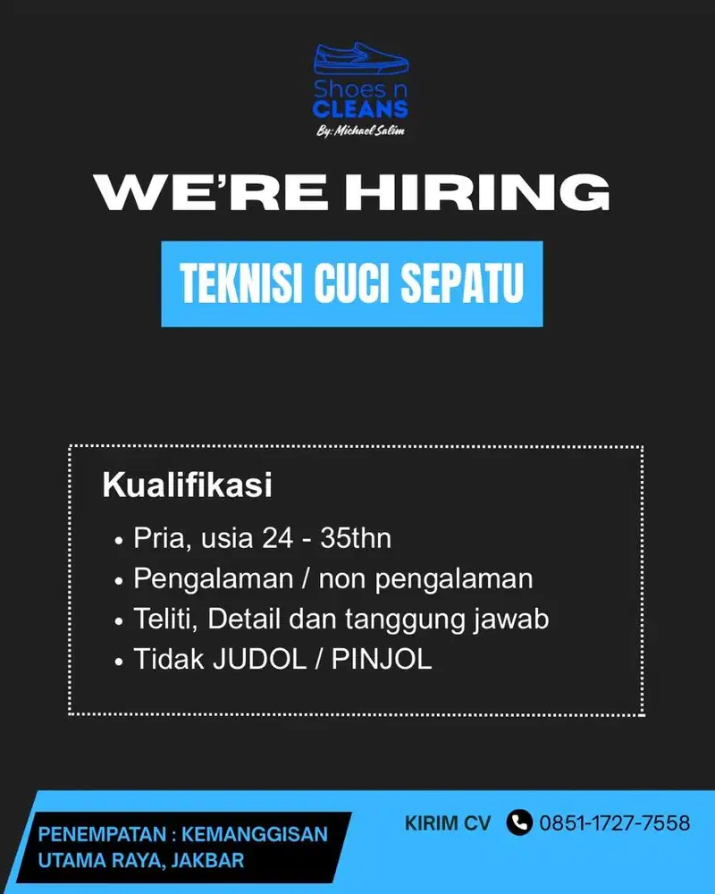 Teknisi Cuci Sepatu