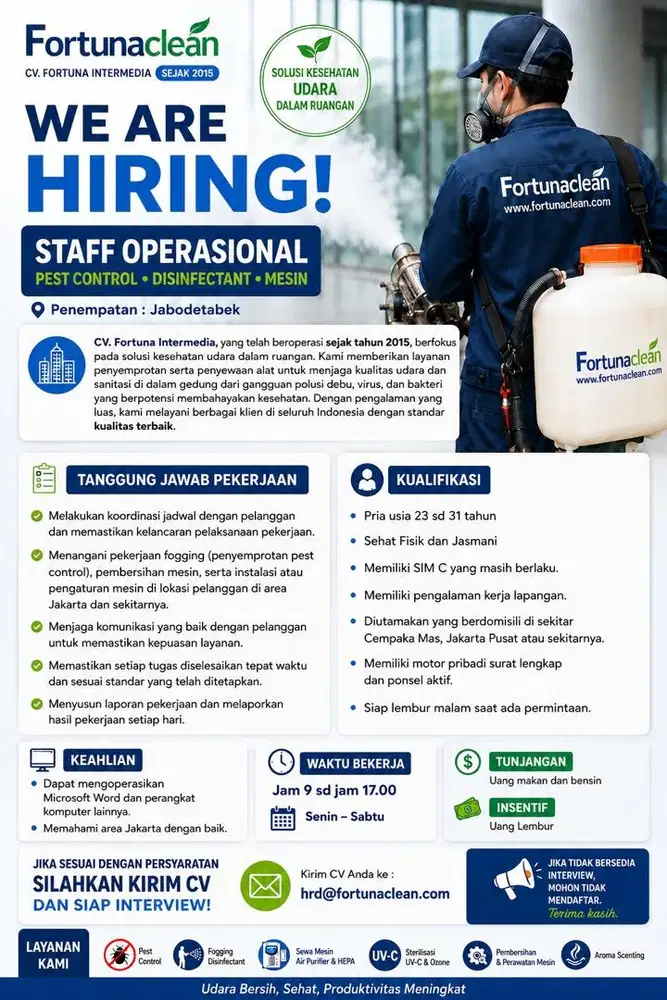 Dibutuhkan Staff Operasional