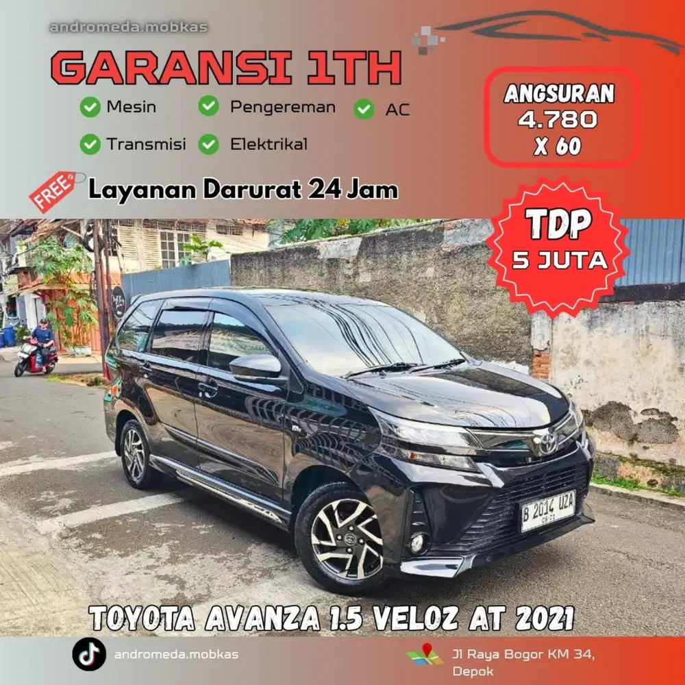 TDP TERMURAH 5 JT TOYOTA AVANZA 1.5 VELOZ AT 2021 KONDISI ISTIMEWA