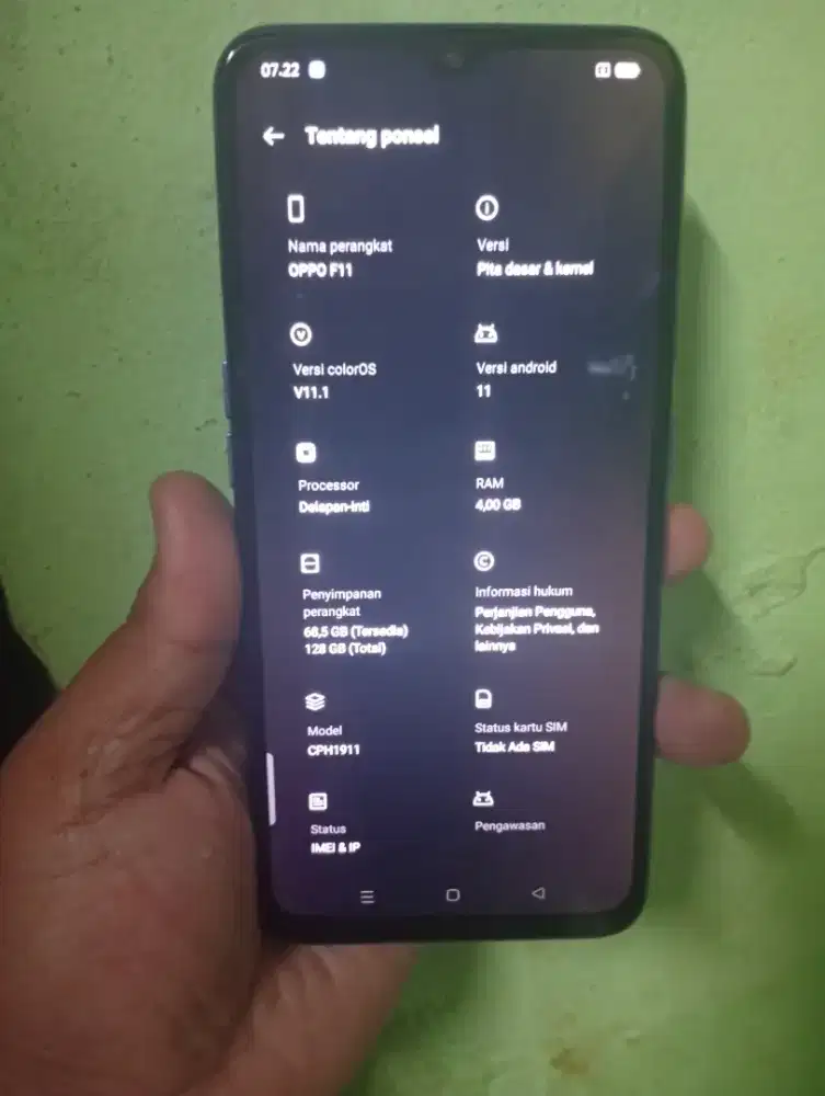 Di jual BU HP oppo F11, ram 4/128, kelengkapan HP dan casan, jakpus.