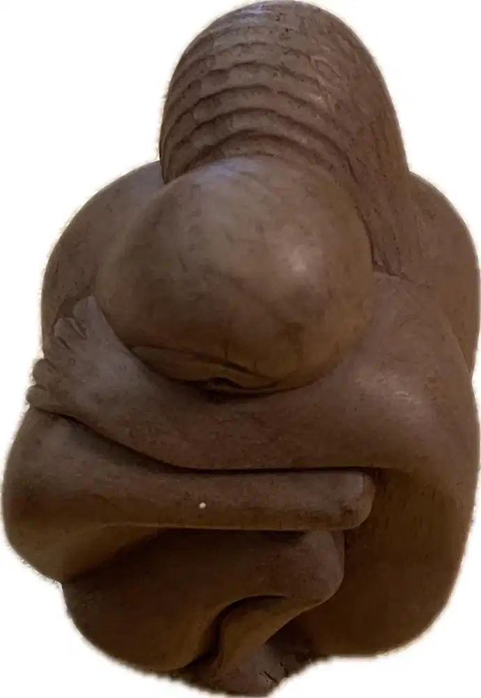 Patung abstrak 2 figur vintage