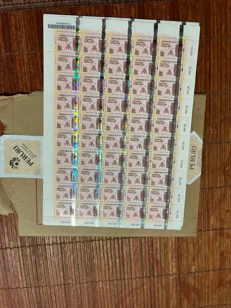 Materai 10.000 jual per map isi 50 lebar