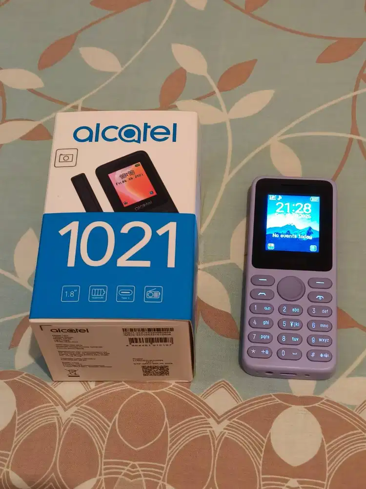 Feature Phone Alcatel 1021 Light Purple Fullset Second Like New Gan