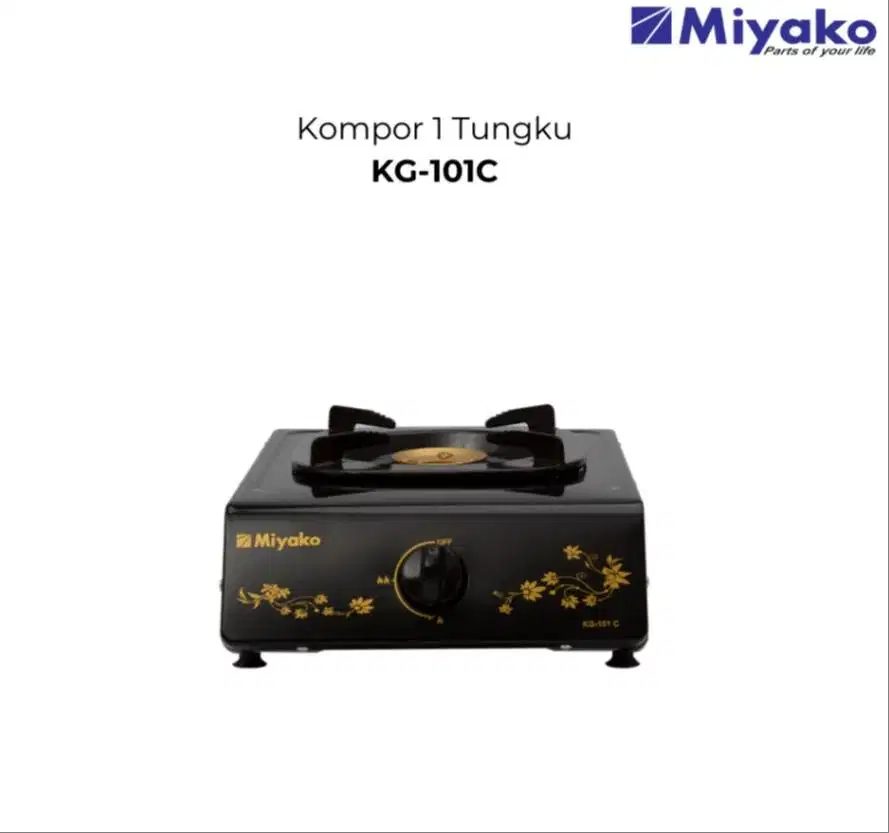 Miyako Kompor 1 Tungku KG-101C Burner Kuningan KG 101 C Hitam