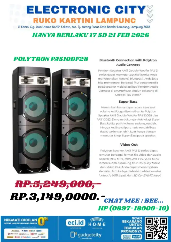 polytron speaker aktif pas10df28