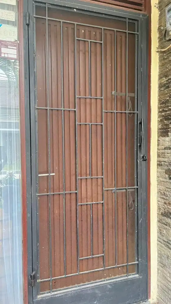 Pintu besi kawat nyamuk, teralis besi pintu ganda ram nyamuk