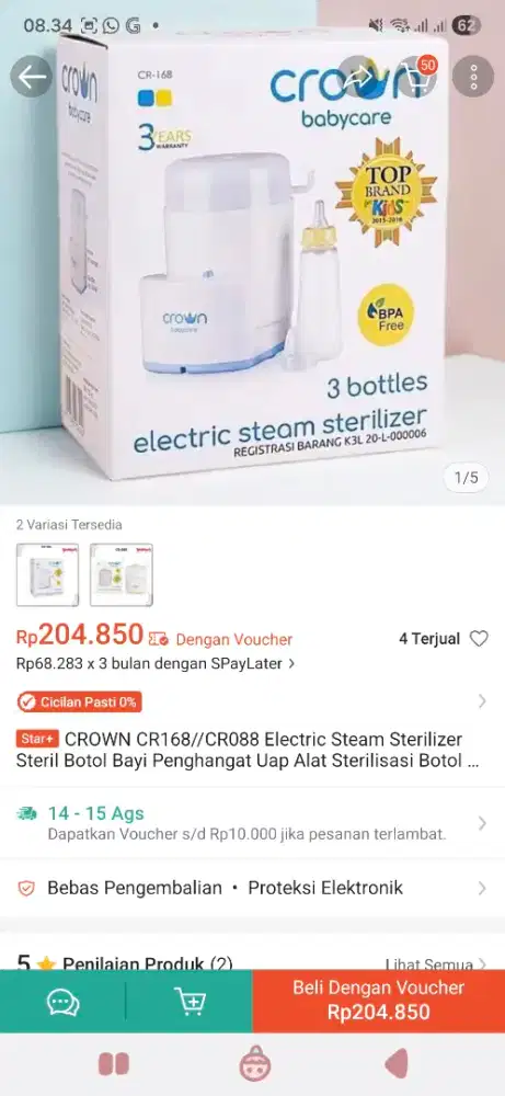 Steam Steril Botol Bayi