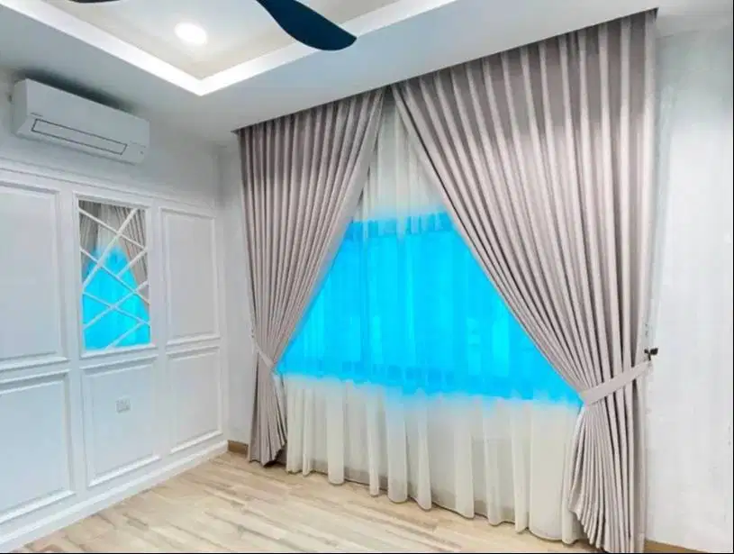 Gorden Vertikal/Vertical Blinds Roll/Roller Krey Wallpaper Dinding 3D
