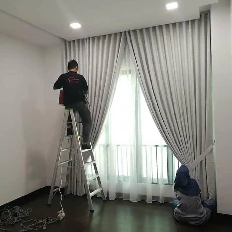 Gorden Vertikal/Vertical Blinds Roll/Roller Krey Wallpaper Dinding 3D