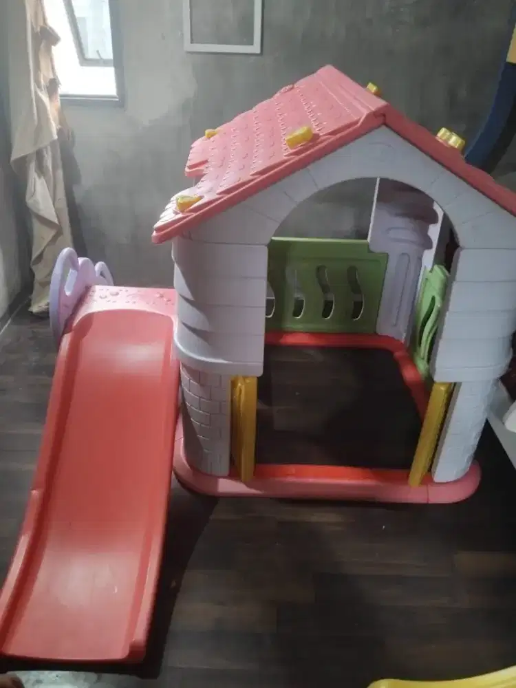 Playground Anak Lengkap | Rumah Main + Prosotan + Ayunan