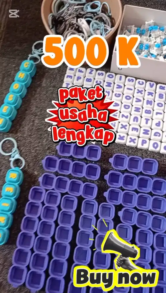 Paket usaha lengkap gantungan kunci clikers custom nama