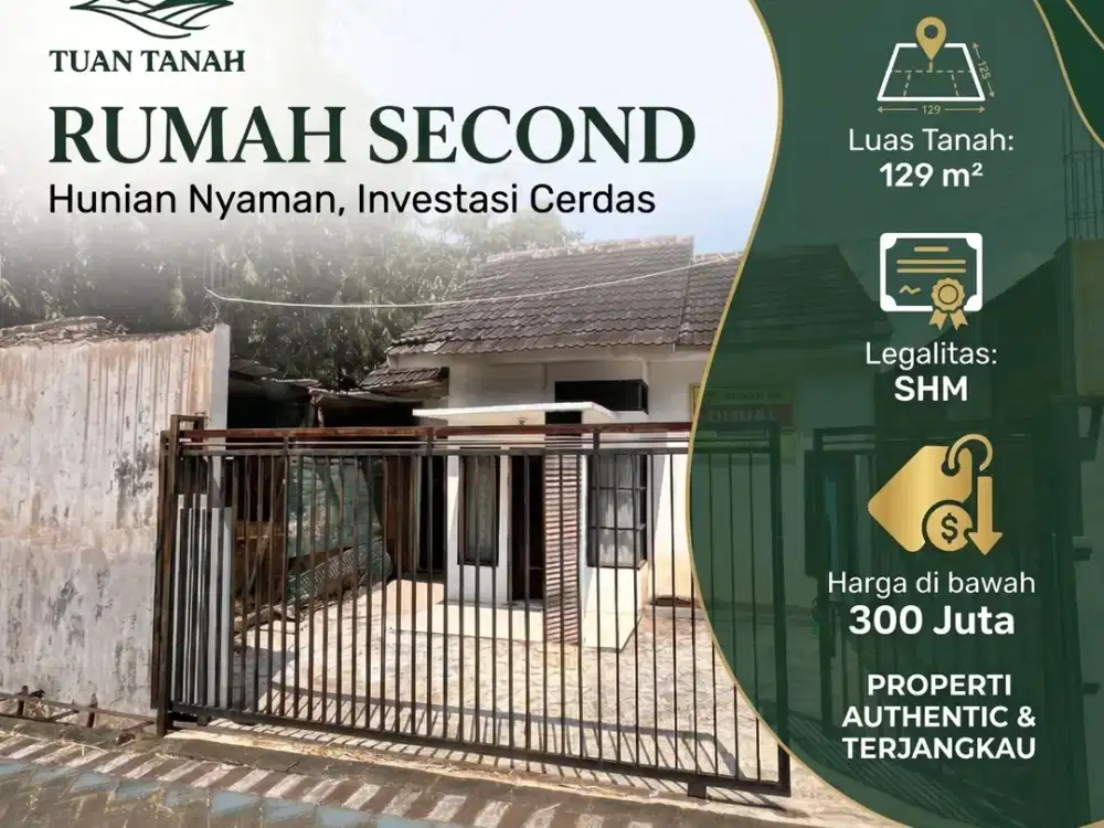 Jual Rumah Second 129 m² | SHM, 1 Kamar Tidur, Harga Terjangkau