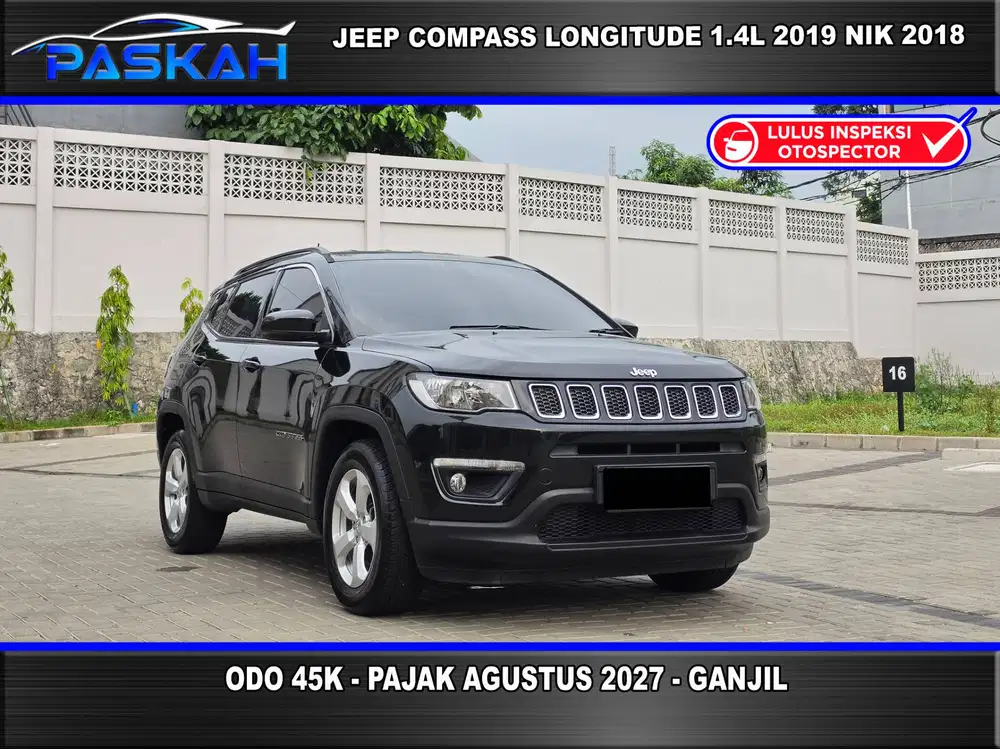 Odo 42k Pajak 1 TAHUN Tdp 23k Jeep Compass 1.4 Longitude 2019 nik 2018