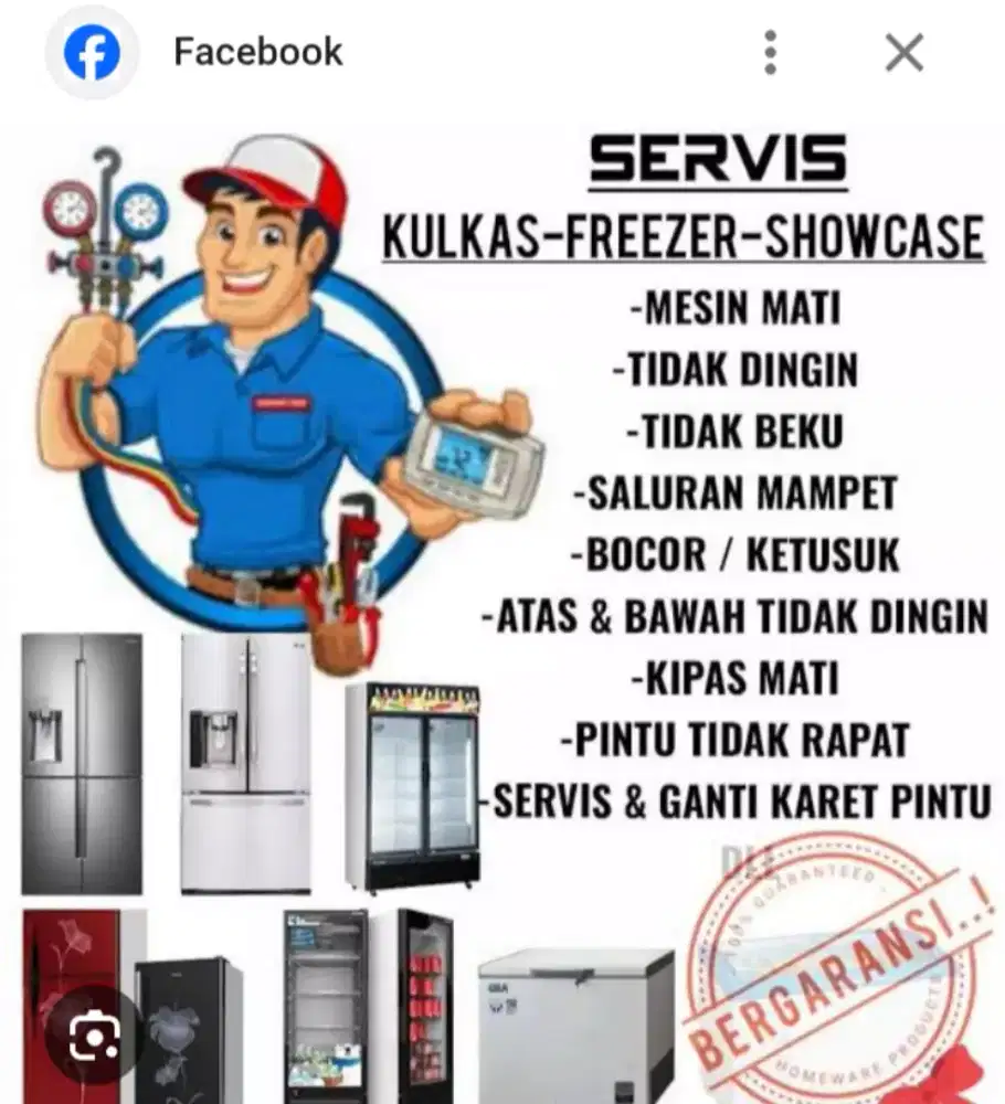 Service kulkas fleezer panggilan bergaransi
