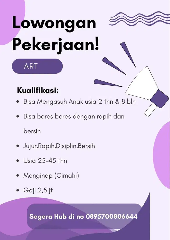 Loker asisten rumah tangga