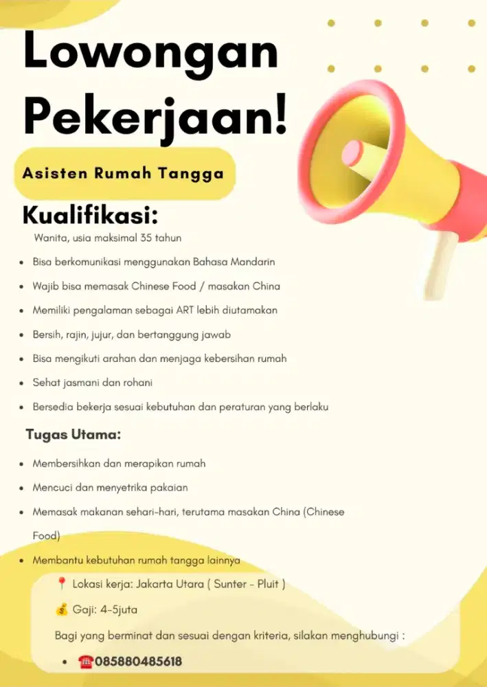 Dibutuhkan ART Mandarin Speaker