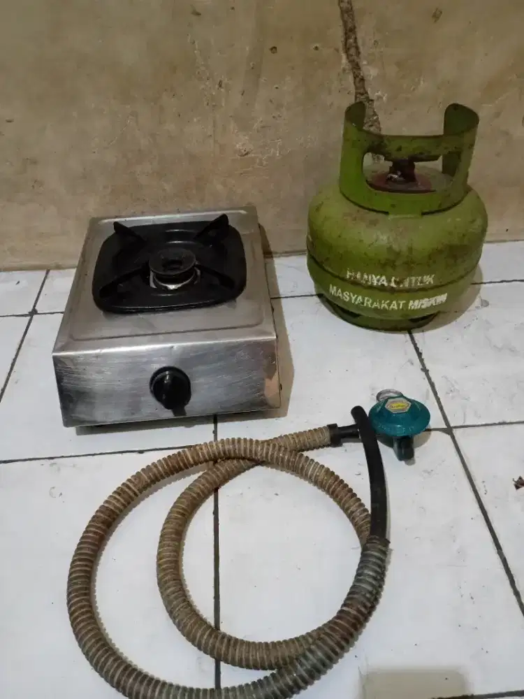 Sepaketan komplit Kompor 1tungku siap pakai siap di antar