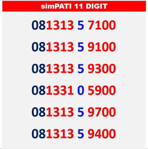 simpati 11 digit