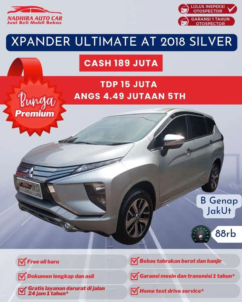 Angsuran Bunga Premium 4 Jutaan Xpander Ultimate AT 2018 Silver
