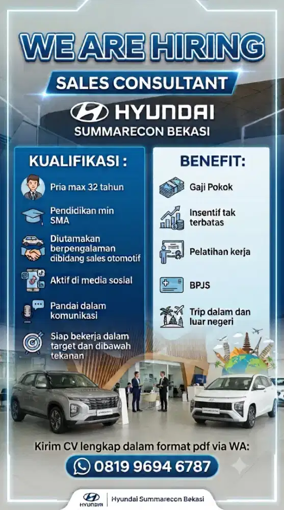 LOWONGAN SALES EXECUTIVE HYUNDAI