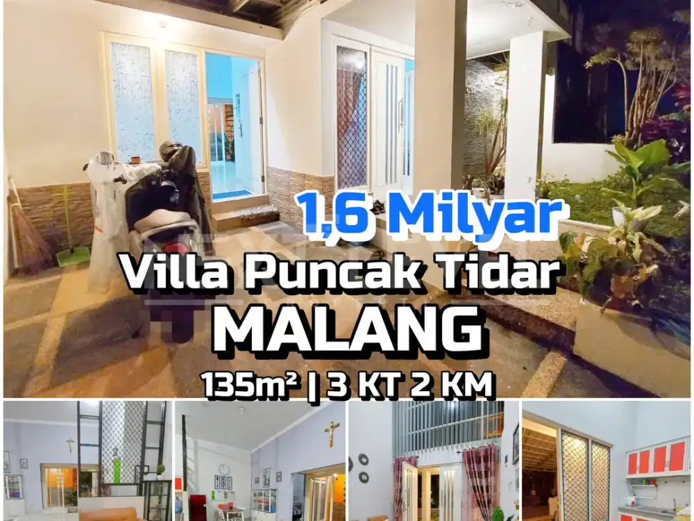 Rumah 1 Lantai 3 Kamar Villa Puncak Tidar Malang Dekat Elpico Mall Citraland