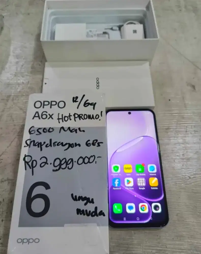 oppo A6x 4/64,,seken seoerti baru,mulus ,no minus,ibox