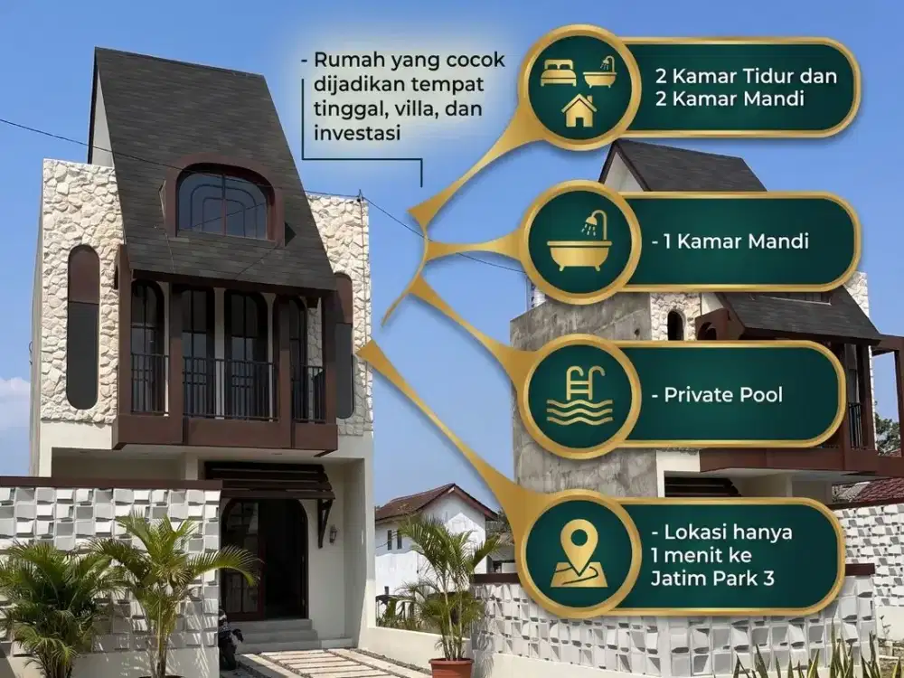 Investasi Rumah Villa Private Pool di Batu | Dekat Jatim Park 3