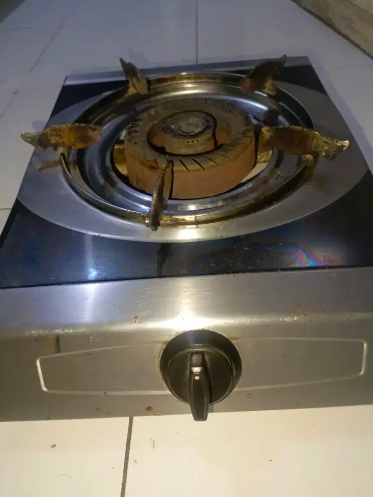 Kompor 1 tungku plat stainless tebal praktis