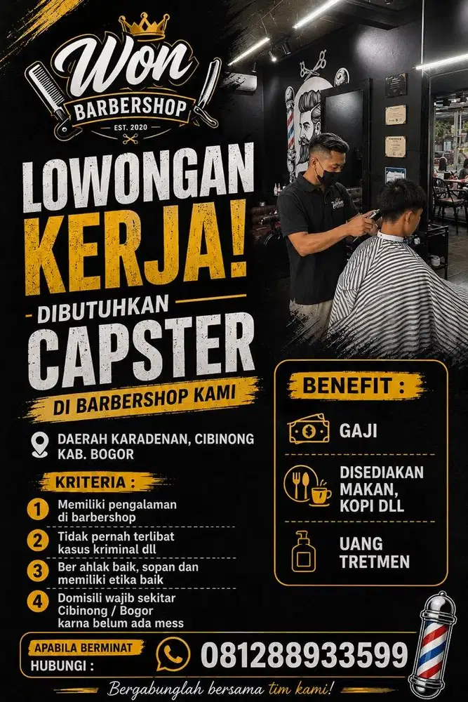Lowongan capster barbershop