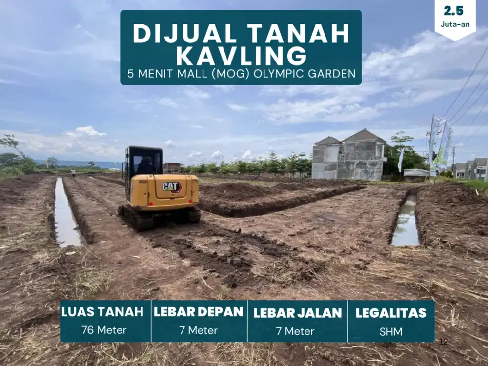Tanah Malang 5 Menit Kampus UNMER Malang Cocok Bangun Rumah Row Jalan 6 Meter