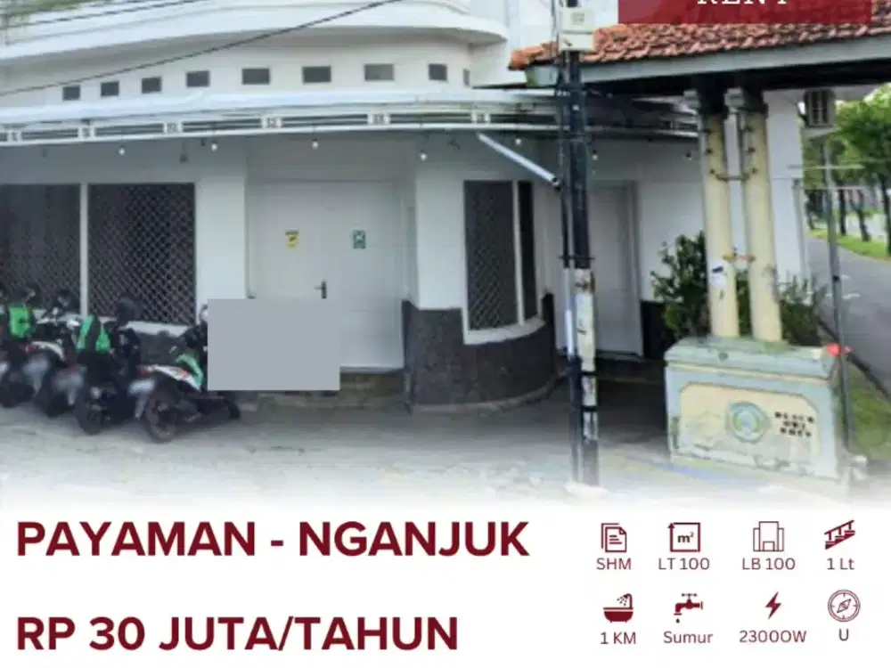 Disewakan Ruko pusat kota Payaman Nganjuk