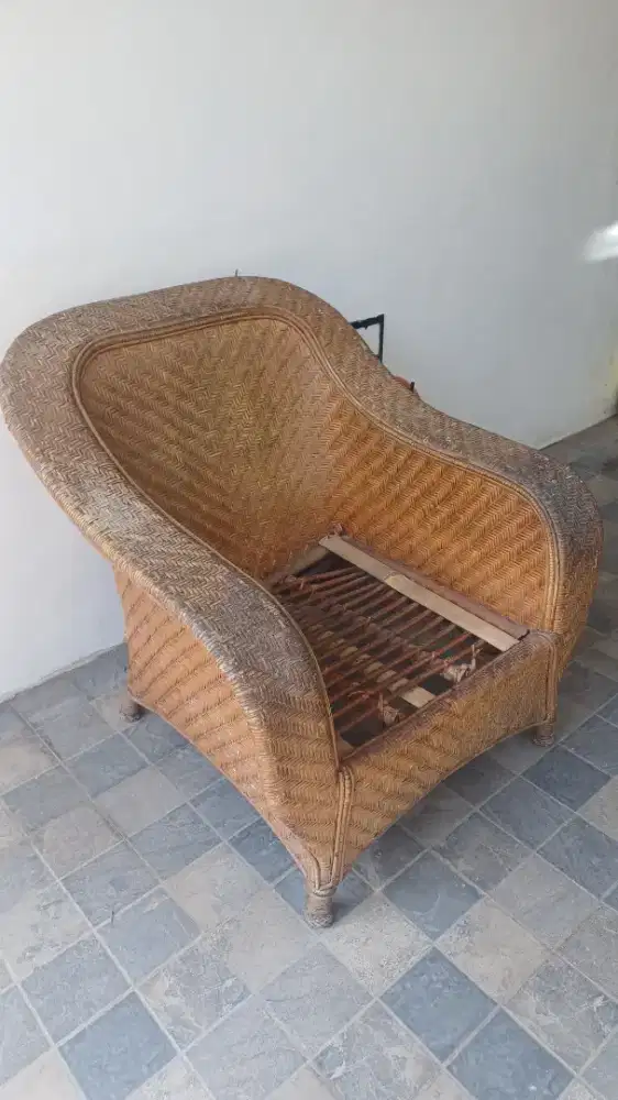 Kursi rotan jadoel kokoh tanpa jok