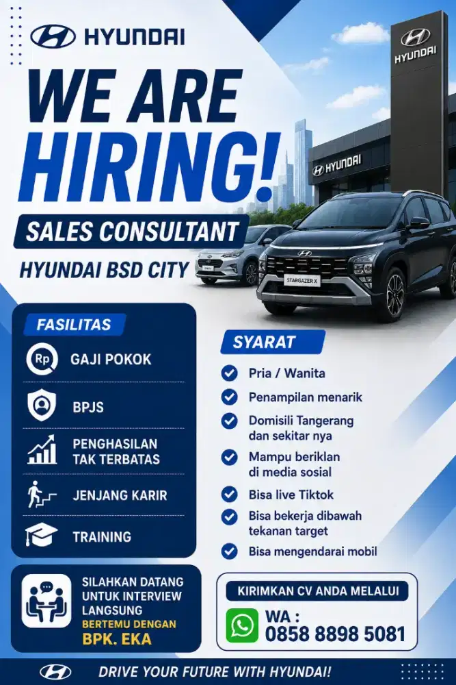 We are hiring sales consultan