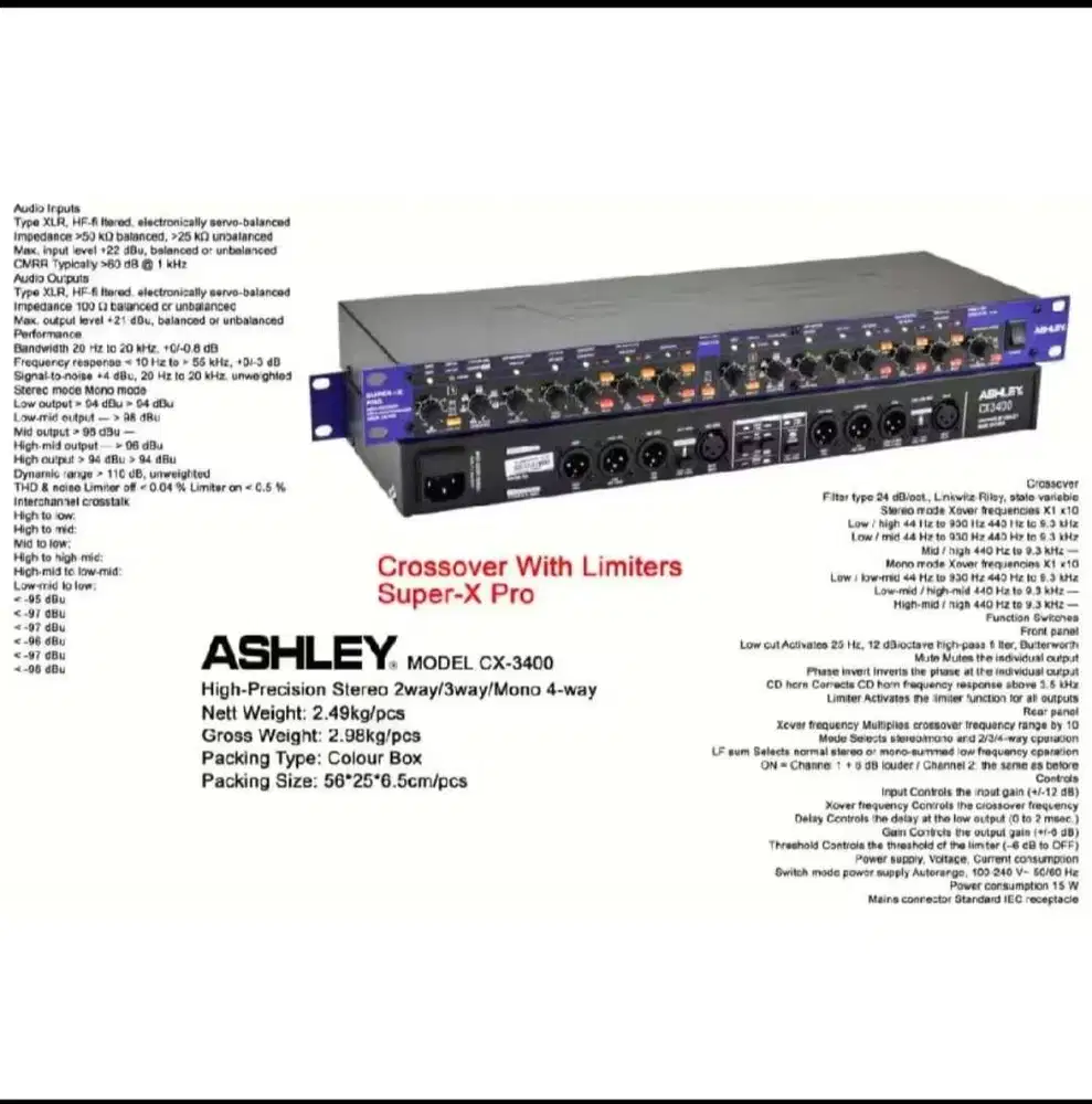 DIJUAL ASHLEY CX-3400 HIGH-PRECISION CROSSOVER