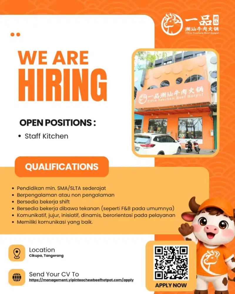 Kitchen Crew Yipin Cikupa