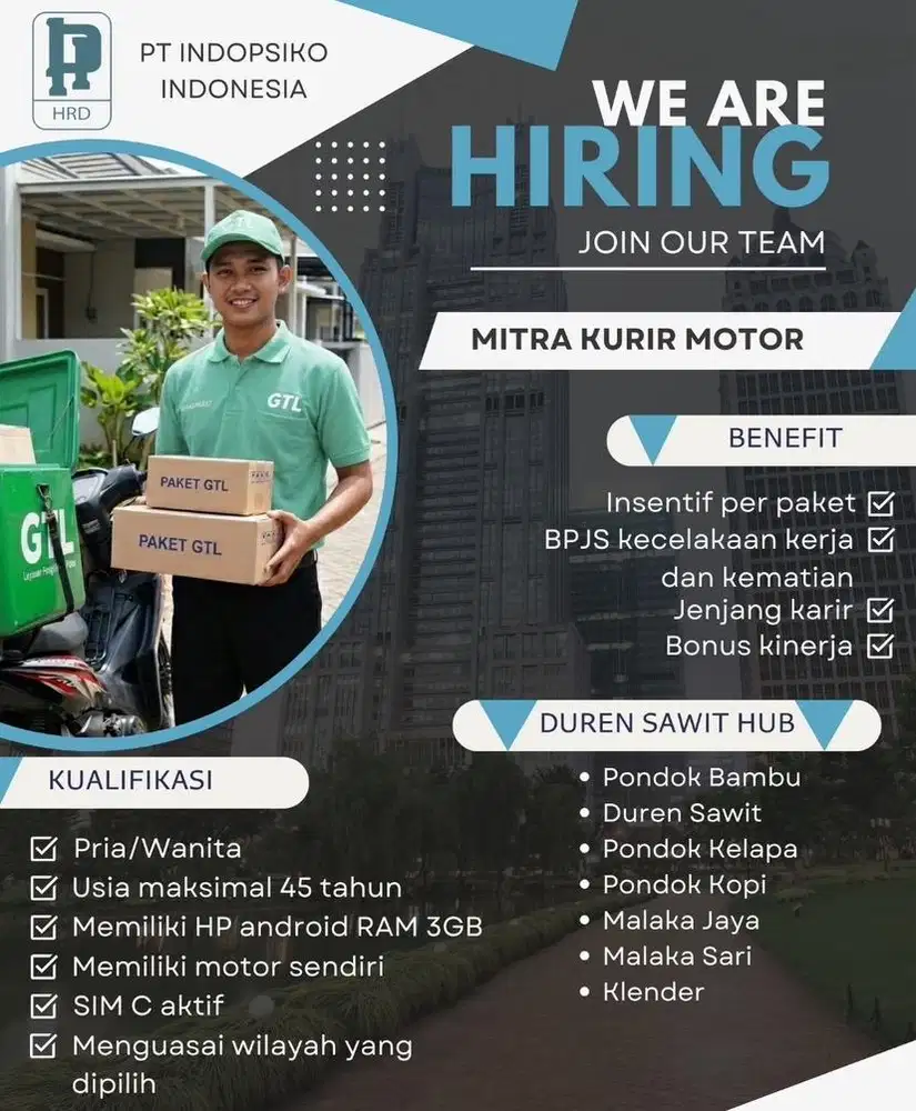 DIBUTUHKAN KURIR EKSPEDISI