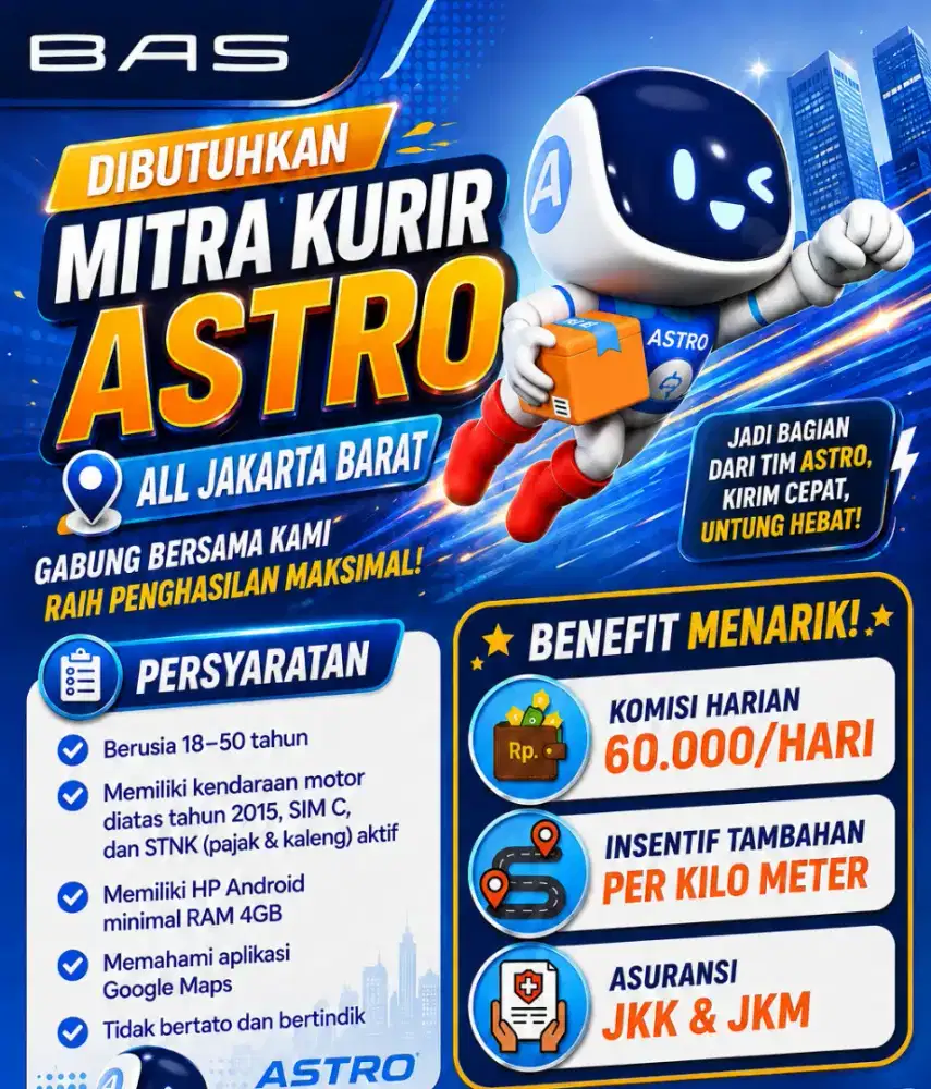 Loker Kurir ASTRO Terbaru Jakarta Barat