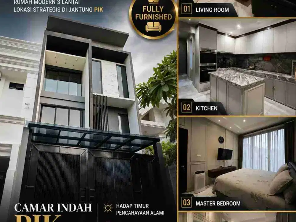 Dijual Rumah 3 Lantai Full Furnished di Camar Indah PIK