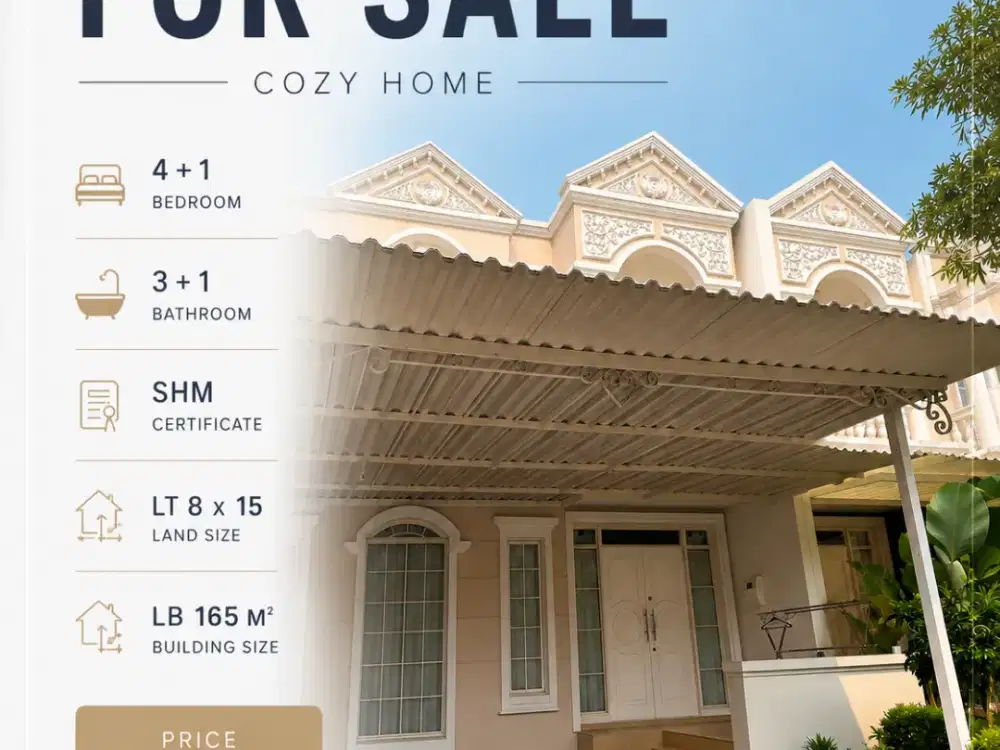 Dijual Rumah 2 Lantai Dekat Danau di Green Lake City