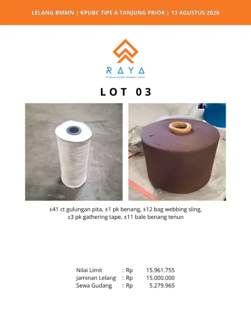 GULUNGAN PITA, BENANG, WEBBING SLING, GATHERING TAPE, BENANG TENUN