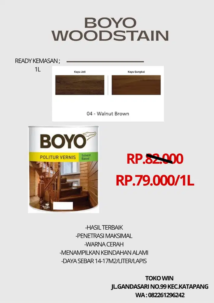 boyo woodstain 1L