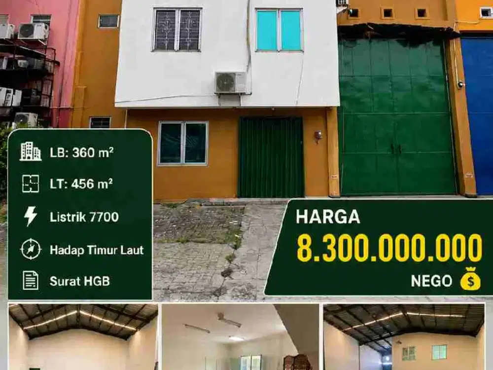 Dijual Gudang Luas 456m² di Kawasan Pusat Niaga Terpadu Daan Mogot