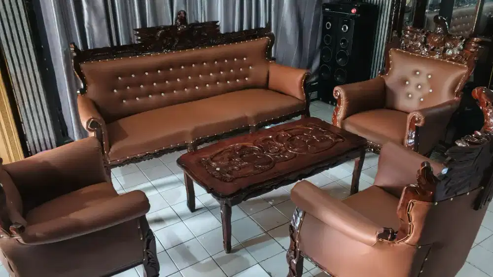 Kursi jati set coklat