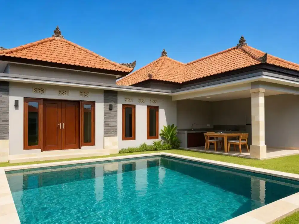 Villa desain tradisional khas Bali, harga paling murah se-Bali hanya 900an JT di Pering dan Saba, Gianyar, Bali dekat Pantai2