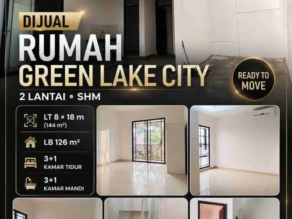 Dijual Rumah 2 Lantai Siap Huni, Ukuran 8x18 di Green Lake City
