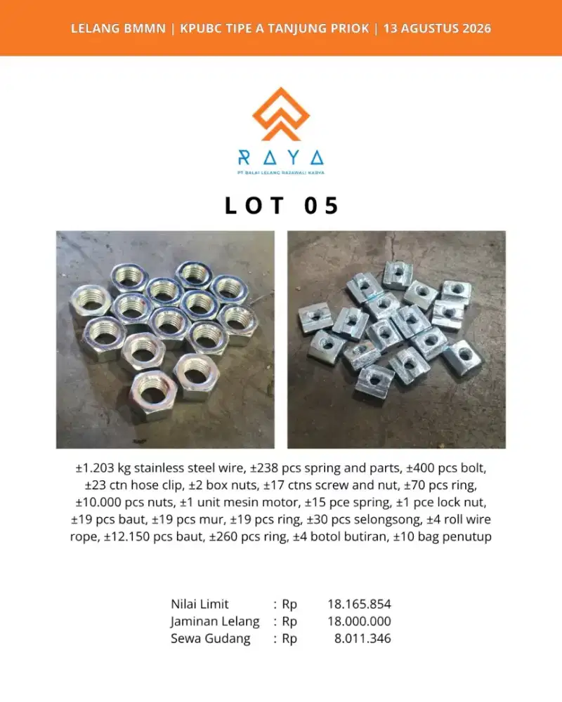 STAINLESS STEEL WIRE, SPRING AND PARTS, BOLT, HOSE CLIP, NUTS, SCREW
